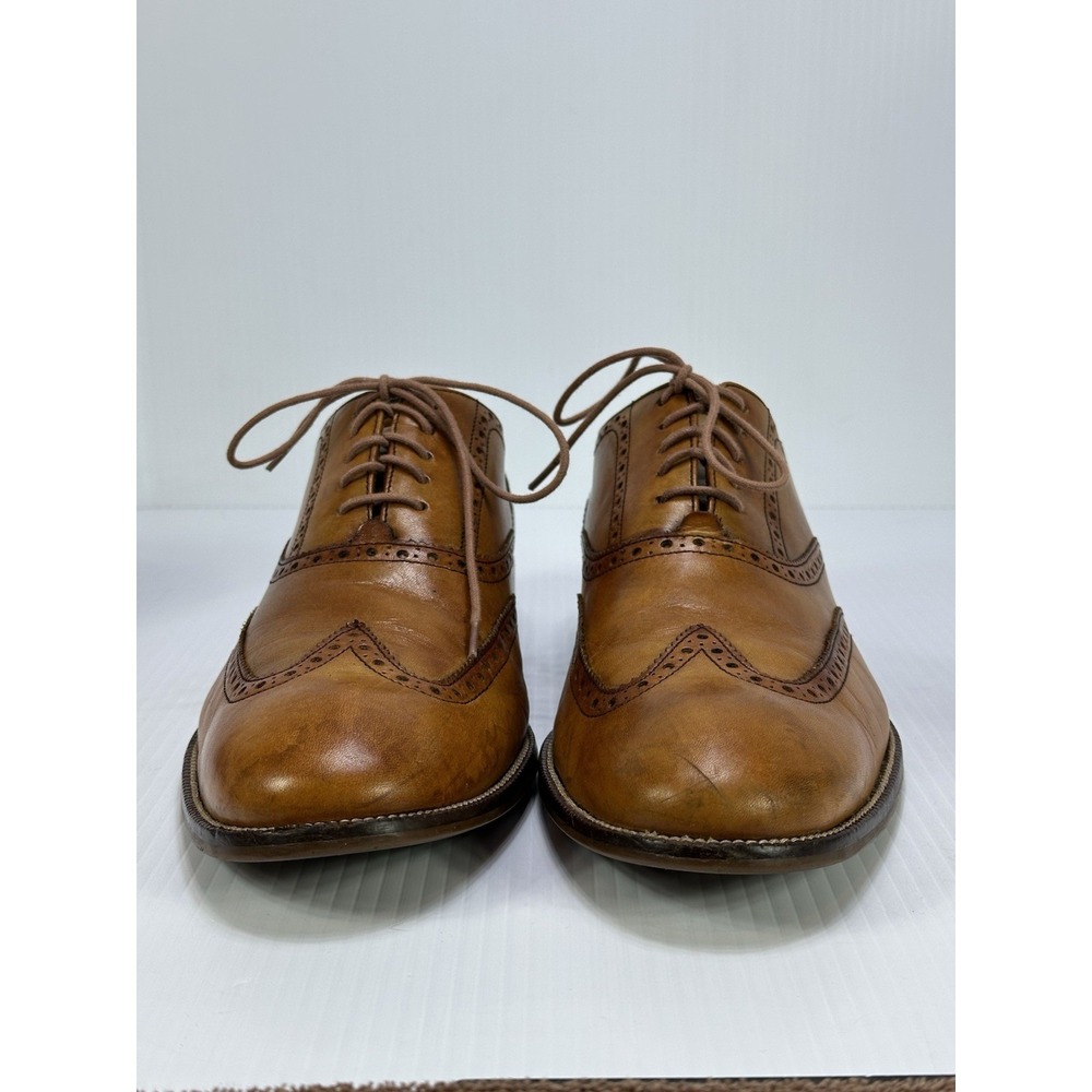 Cole Haan Mens British Tan Leather Wingtip Oxfords Dress Shoes 11.5 M